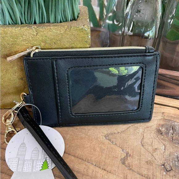 ISAAC MIZRAHI TABLET  HOLDER/COSMETIC BAG CC WITH LANYARD/ BLK FAUX FUR KEY RING - Picture 6 of 10